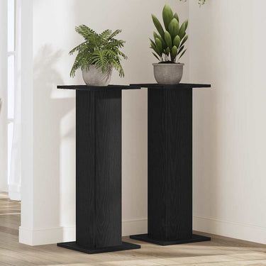 Vidaxl plantenstandaard 2 pcs zwart eiken 30 x 30 x 80 cm bewerkt hout