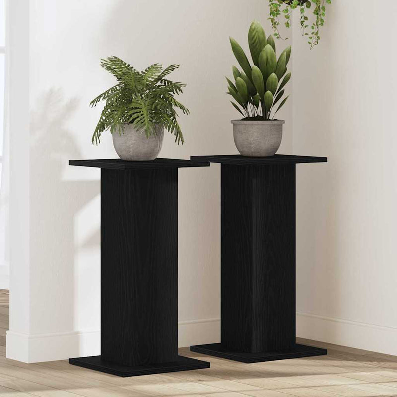 ギャラリービューアに画像をロードする, Vidaxl plantenstandaard 2 pcs zwart eiken 30 x 30 x 60 cm bewerkt hout

