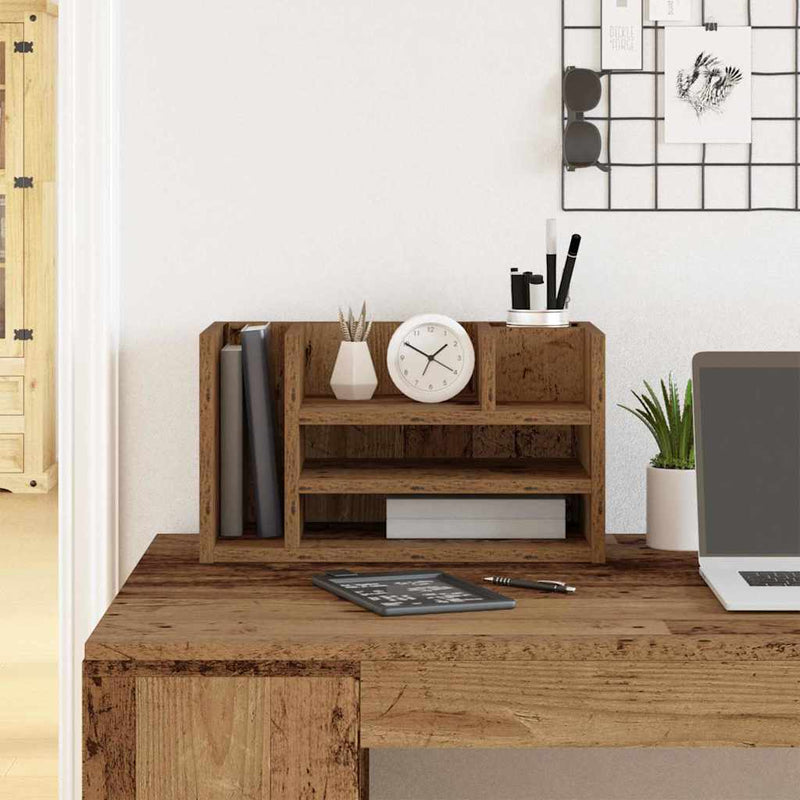 ギャラリービューアに画像をロードする, Vidaxl bureau organizer oudhout 44,5 x 24 x 25 cm bewerkt hout
