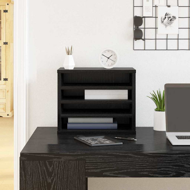 ギャラリービューアに画像をロードする, Vidaxl bureau organizer zwart eiken 36 x 26 x 29,5 cm bewerkt hout
