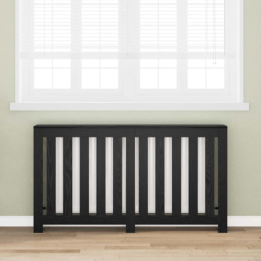 Vidaxl radiatorafdekking zwart eiken 149 x 20 x 82 cm bewerkt hout