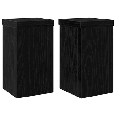 Vidaxl plantenstandaard 2 pcs zwart eiken 10 x 10 x 18 cm bewerkt hout