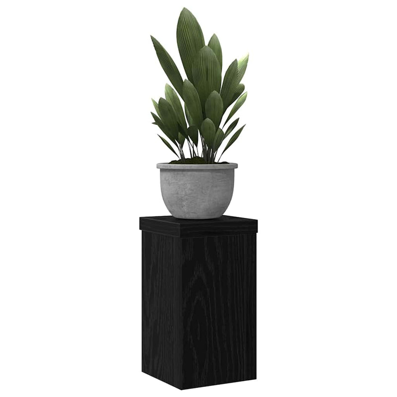 ギャラリービューアに画像をロードする, Vidaxl plantenstandaard 2 pcs zwart eiken 10 x 10 x 18 cm bewerkt hout
