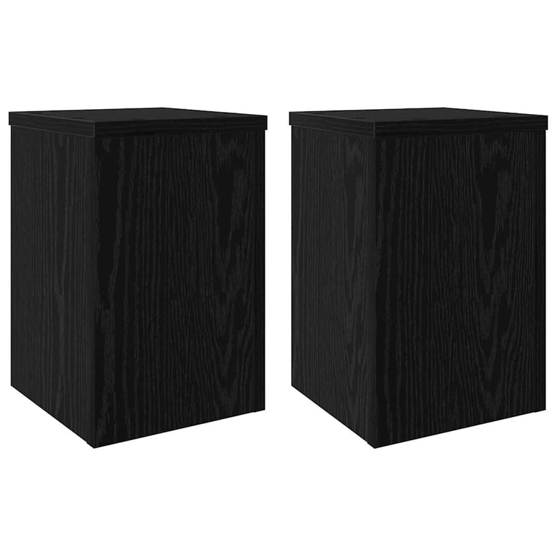 ギャラリービューアに画像をロードする, Vidaxl plantenstandaard 2 pcs zwart eiken 20 x 20 x 30 cm bewerkt hout
