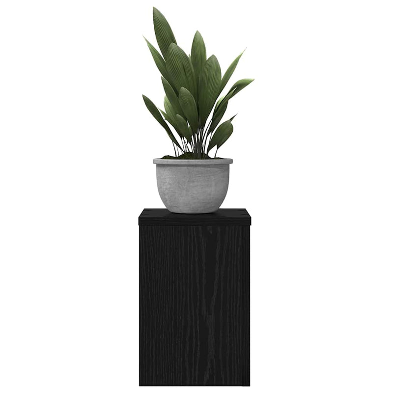 ギャラリービューアに画像をロードする, Vidaxl plantenstandaard 2 pcs zwart eiken 20 x 20 x 30 cm bewerkt hout
