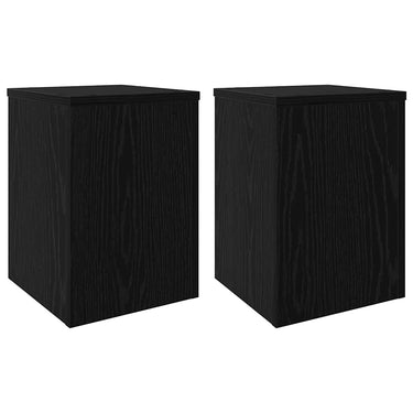 Vidaxl plantenstandaard 2 pcs zwart eiken 25 x 25 x 35 cm bewerkt hout