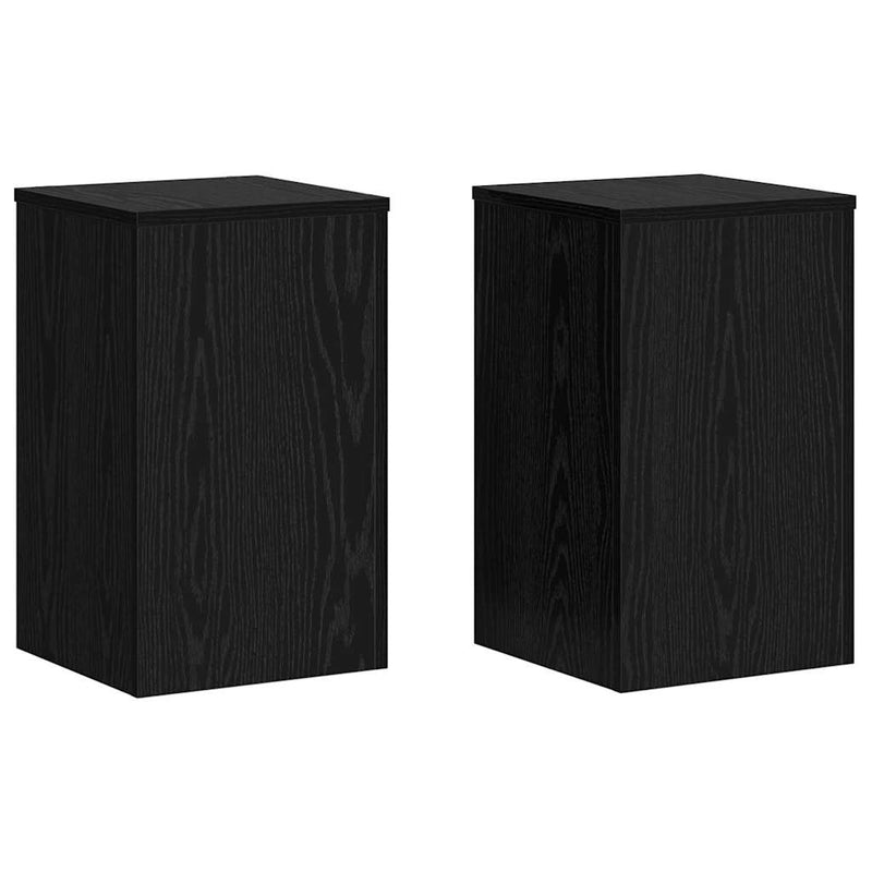 ギャラリービューアに画像をロードする, Vidaxl plantenstandaard 2 pcs zwart eiken 30 x 30 x 50 cm bewerkt hout
