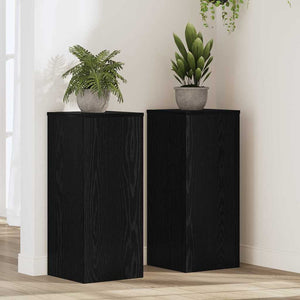 Vidaxl plantenstandaard 2 pcs zwart eiken 30 x 30 x 70 cm bewerkt hout