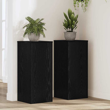 Vidaxl plantenstandaard 2 pcs zwart eiken 30 x 30 x 70 cm bewerkt hout