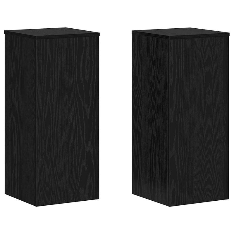 ギャラリービューアに画像をロードする, Vidaxl plantenstandaard 2 pcs zwart eiken 30 x 30 x 70 cm bewerkt hout
