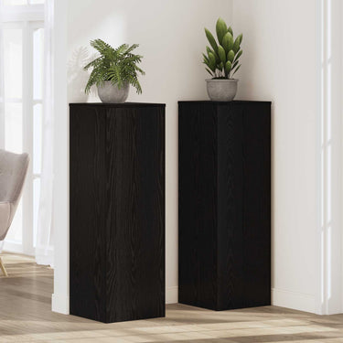 Vidaxl plantenstandaard zwart eiken 33 x 33 x 100 cm bewerkt hout
