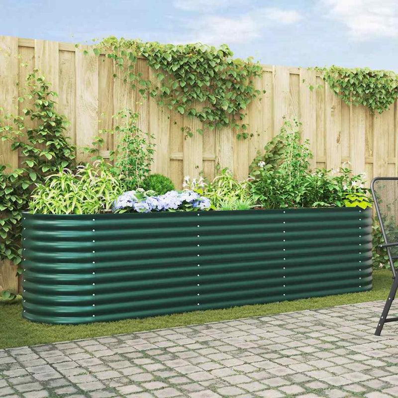 Afbeelding laden in galerijviewer, Vidaxl verhoogd bed groen 320 x 80 x 81 cm staal
