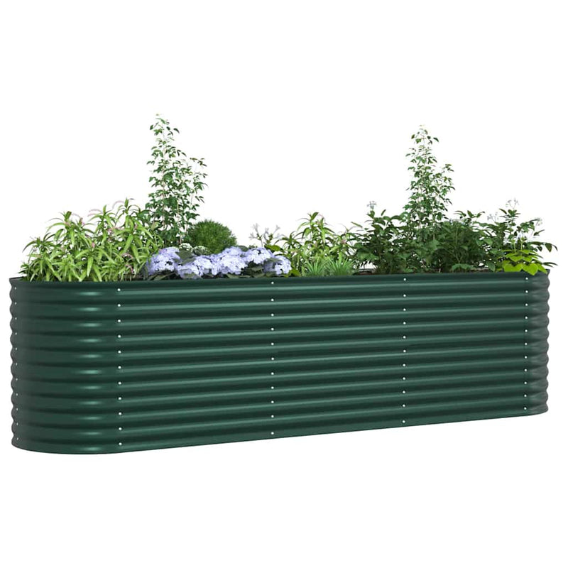 Afbeelding laden in galerijviewer, Vidaxl verhoogd bed groen 320 x 80 x 81 cm staal
