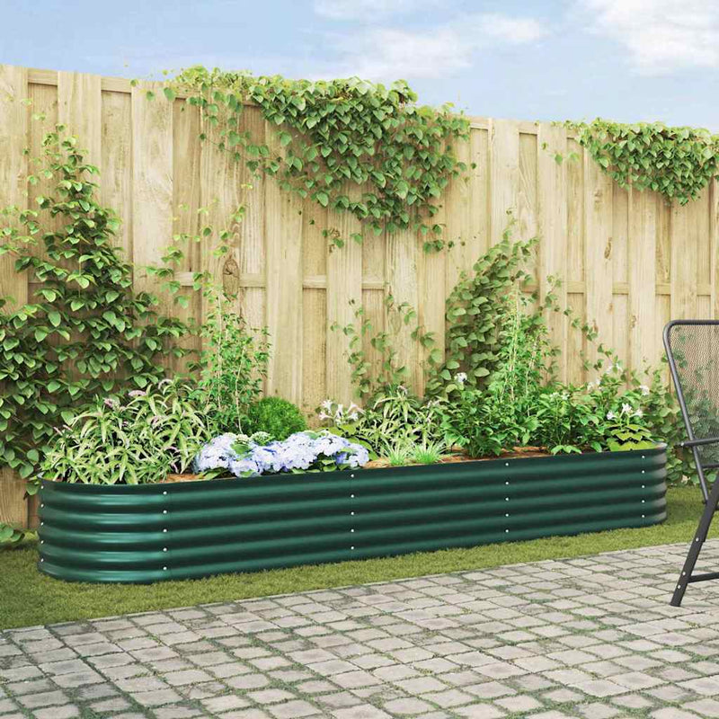 Afbeelding laden in galerijviewer, Vidaxl verhoogd bed groen 320 x 80 x 44 cm staal
