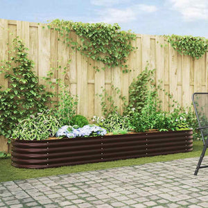 Vidaxl verhoogd bed bruin 320 x 80 x 44 cm staal