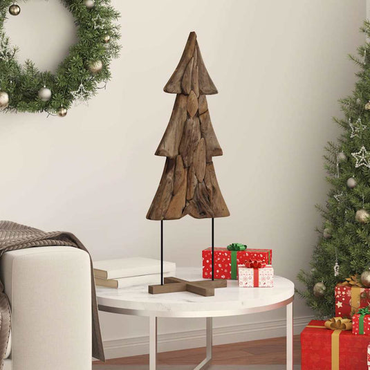 Vidaxl kerstboom met standaard bruin 90 cm massief teakhout