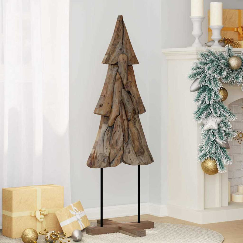 Afbeelding laden in galerijviewer, Vidaxl kerstboom met standaard bruin 121 cm massief teakhout
