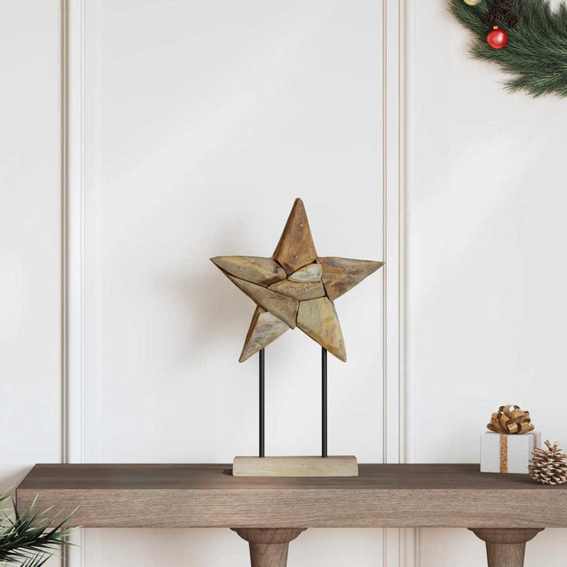 ギャラリービューアに画像をロードする, Vidaxl kerstster bruin 31 x 15 x 46 cm massief teakhout
