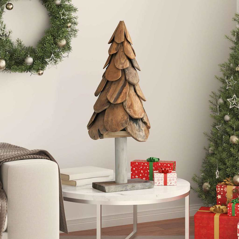 ギャラリービューアに画像をロードする, Vidaxl kerstboom met standaard bruin 91 cm massief teakhout
