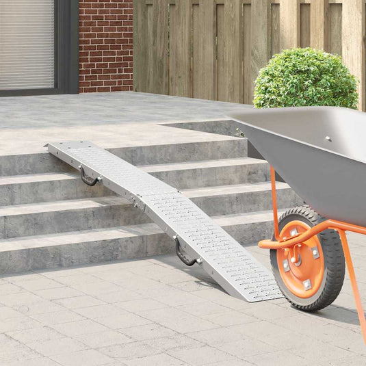 Vidaxl opvouwbare oprijplaat 200kg per oprijplaat zilver
