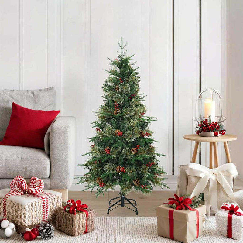 Afbeelding laden in galerijviewer, Vidaxl kunstmatige inklapbare kerstboom groen 120 cm pvc, pe en staal
