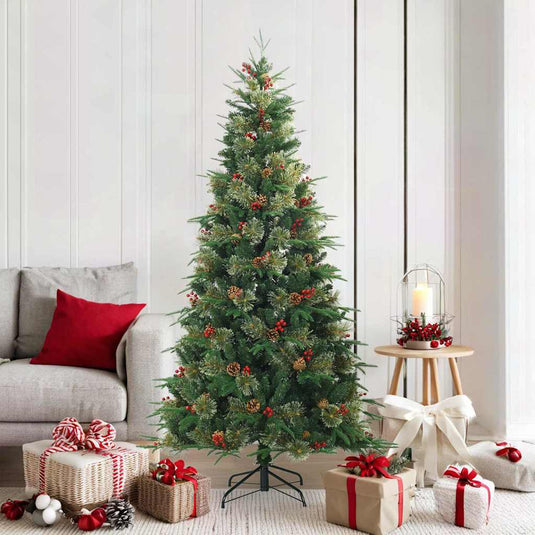 Vidaxl kunstmatige inklapbare kerstboom groen 180 cm pvc, pe en staal