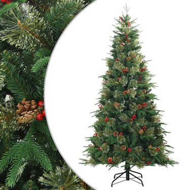 Vidaxl kunstmatige inklapbare kerstboom groen 210 cm pvc, pe en staal