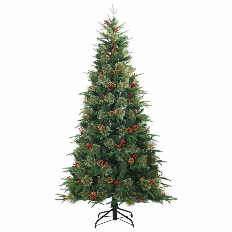 ギャラリービューアに画像をロードする, Vidaxl kunstmatige inklapbare kerstboom groen 210 cm pvc, pe en staal
