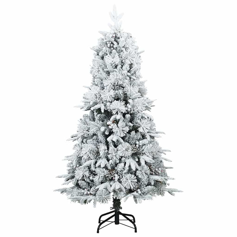 Afbeelding laden in galerijviewer, Vidaxl kunst kerstboom met geveerde takken, sneeuw bedekt wit 150 cm
