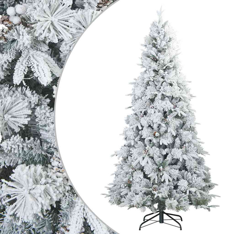 Afbeelding laden in galerijviewer, Vidaxl kunst kerstboom met geveerde takken, sneeuw bedekt wit 180 cm
