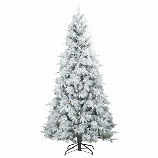 Vidaxl kunst kerstboom met geveerde takken, sneeuw bedekt wit 180 cm