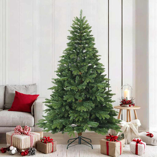 Vidaxl kunstmatige inklapbare kerstboom groen 210 cm pvc, pe en staal