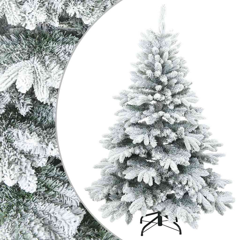 Afbeelding laden in galerijviewer, Vidaxl kunst kerstboom met geveerde takken, sneeuw bedekt wit 120 cm
