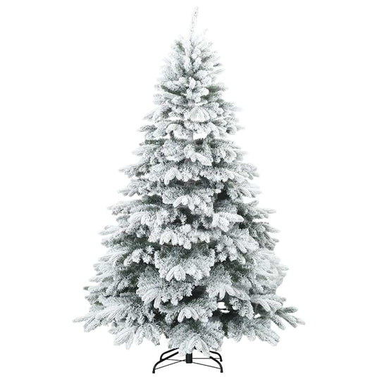 Vidaxl kunst kerstboom met geveerde takken, sneeuw bedekt wit 180 cm