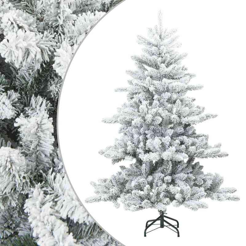 Afbeelding laden in galerijviewer, Vidaxl kunst kerstboom met geveerde takken, sneeuw bedekt wit 150 cm
