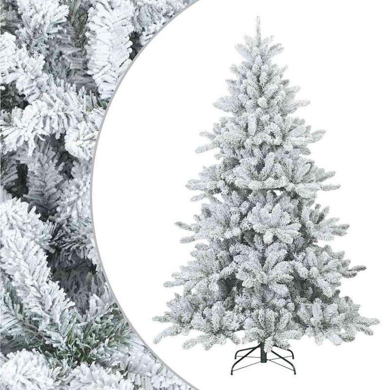 Afbeelding laden in galerijviewer, Vidaxl kunst kerstboom met geveerde takken, sneeuw bedekt wit 180 cm
