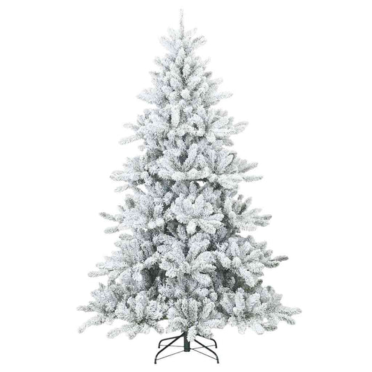 Vidaxl kunst kerstboom met geveerde takken, sneeuw bedekt wit 180 cm