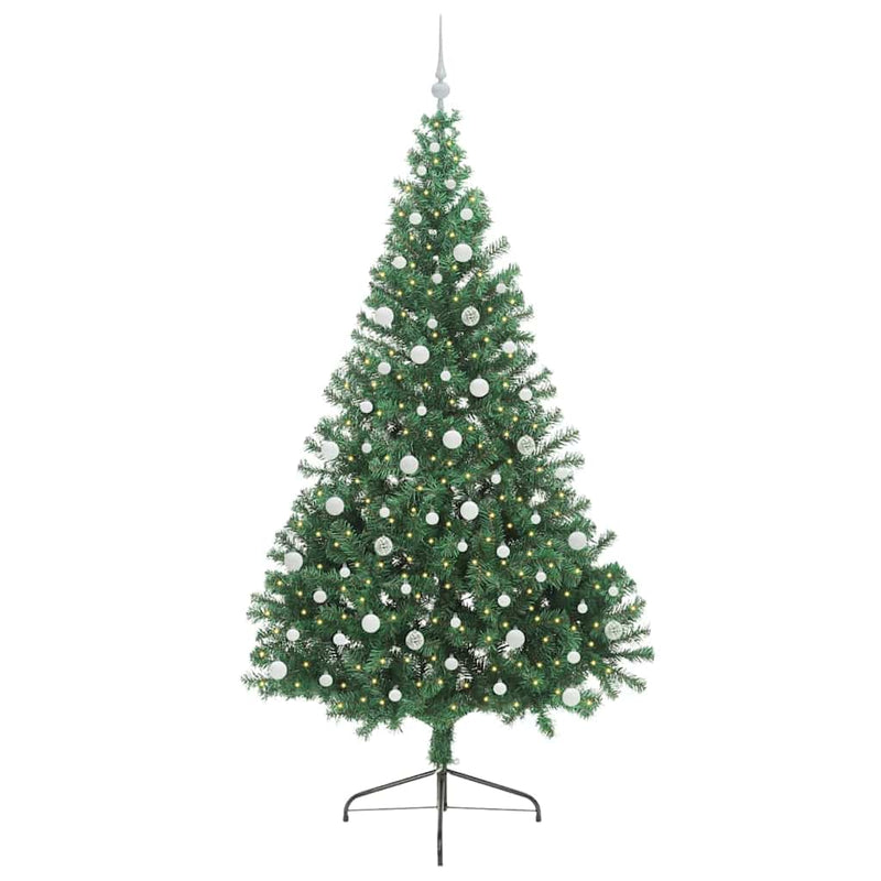 Chargez l'image dans la visionneuse de la galerie, Vidaxl kunstmatig voorverlicht kerstboom met 300 led groen 240 cm pvc
