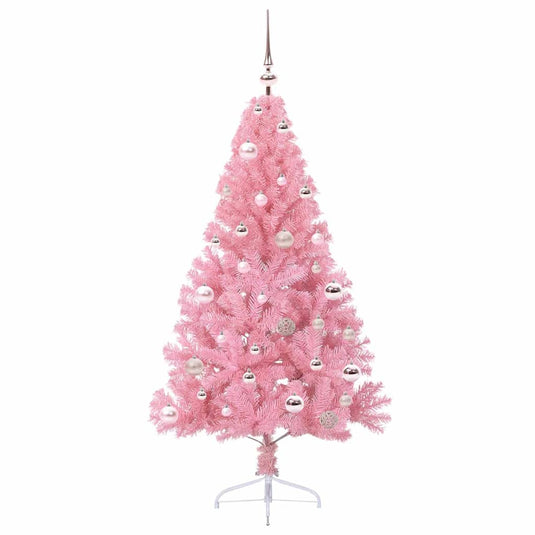 Vidaxl kunstmatig voorverlicht kerstboom met 150 led roze 150 cm pvc