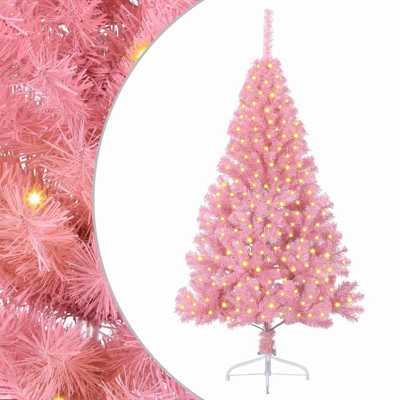 Afbeelding laden in galerijviewer, Vidaxl kunstmatig voorverlicht kerstboom met 300 led roze 180 cm pvc
