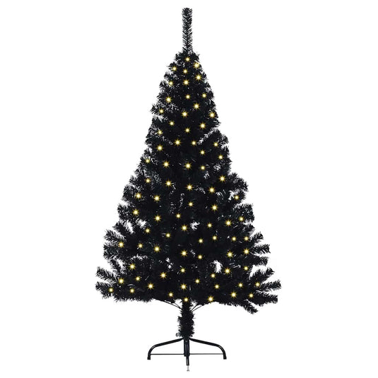Vidaxl kunstmatig voorverlicht kerstboom met 150 led zwart 120 cm pvc