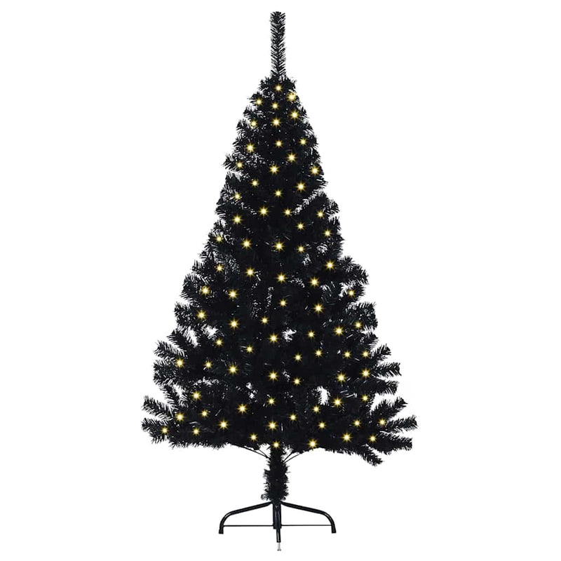 ギャラリービューアに画像をロードする, Vidaxl kunstmatig voorverlicht kerstboom met 150 led zwart 120 cm pvc
