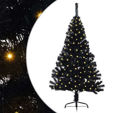 Vidaxl kunstmatig voorverlicht kerstboom met 150 led zwart 150 cm pvc