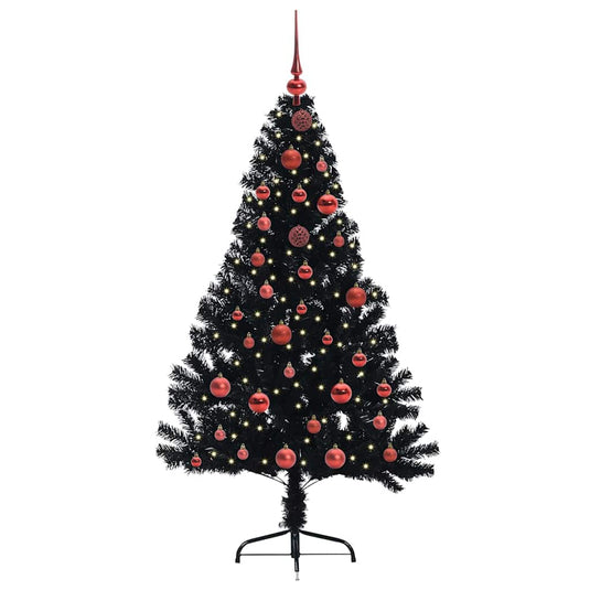 Vidaxl kunstmatig voorverlicht kerstboom met 150 led zwart 150 cm pvc