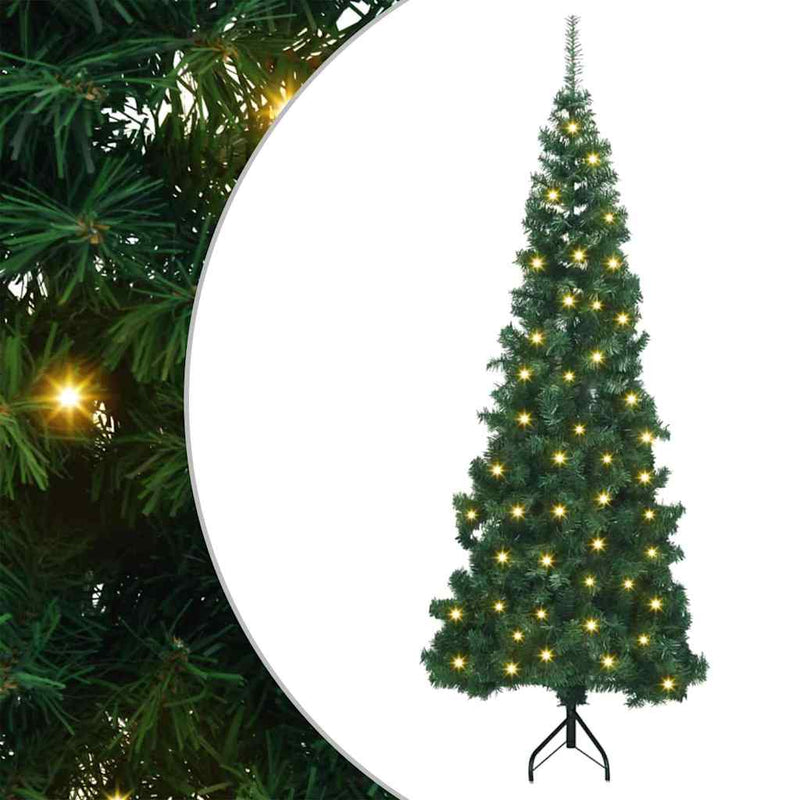 Chargez l'image dans la visionneuse de la galerie, Vidaxl hoek kunstkerstboom met 300 led groen 180 cm pvc en metaal
