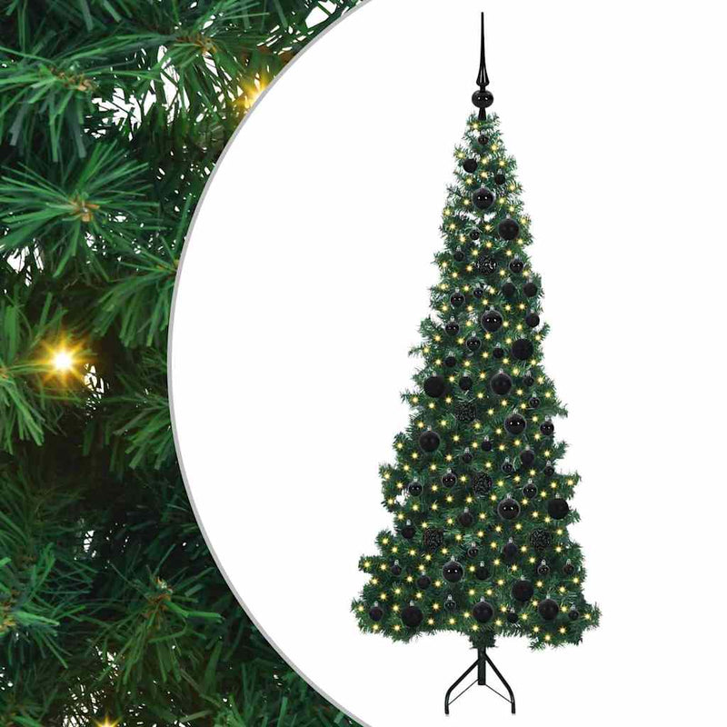 ギャラリービューアに画像をロードする, Vidaxl hoek kunstkerstboom met 300 led groen 180 cm pvc en metaal
