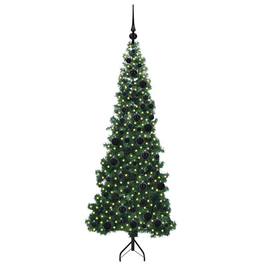 Vidaxl hoek kunstkerstboom met 300 led groen 180 cm pvc en metaal