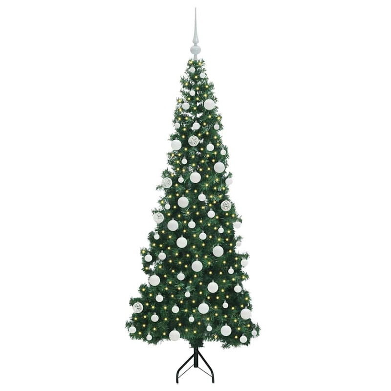 Chargez l'image dans la visionneuse de la galerie, Vidaxl hoek kunstkerstboom met 300 led groen 180 cm pvc en metaal

