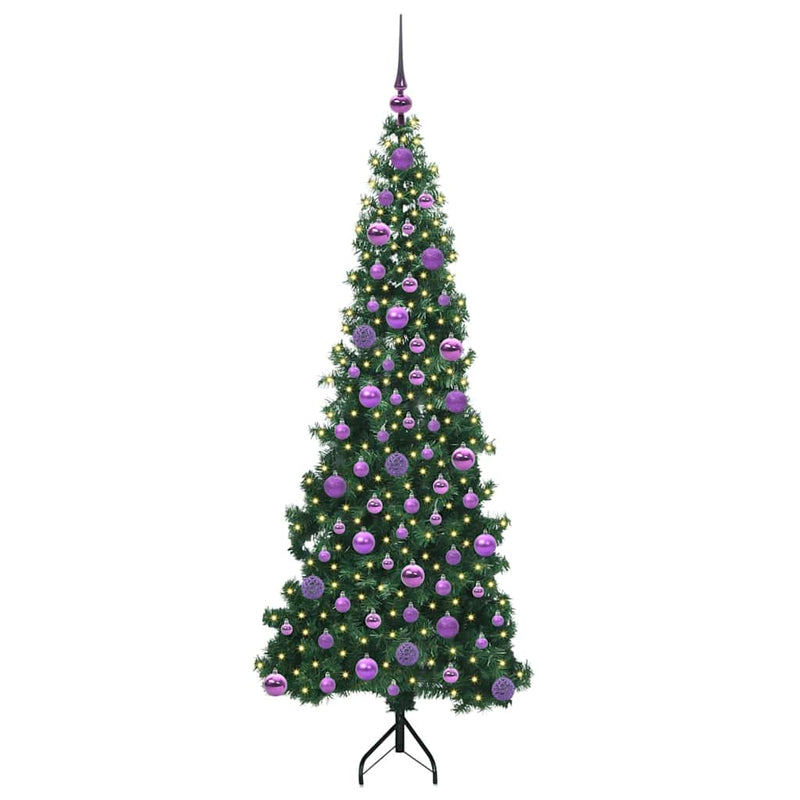 Chargez l'image dans la visionneuse de la galerie, Vidaxl hoek kunstkerstboom met 300 led groen 180 cm pvc en metaal

