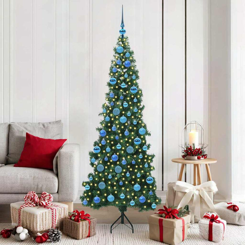 Chargez l'image dans la visionneuse de la galerie, Vidaxl hoek kunstkerstboom met 300 led groen 180 cm pvc en metaal
